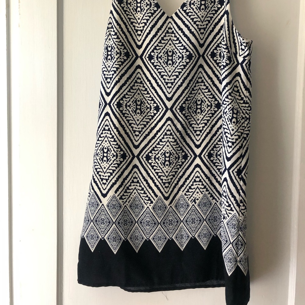 Navy patterned shift dress